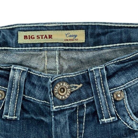 Big Star Shorts Women's Size 26 Distressed Whiskers Stitches Logo Pockets Denim - Picture 6 of 9